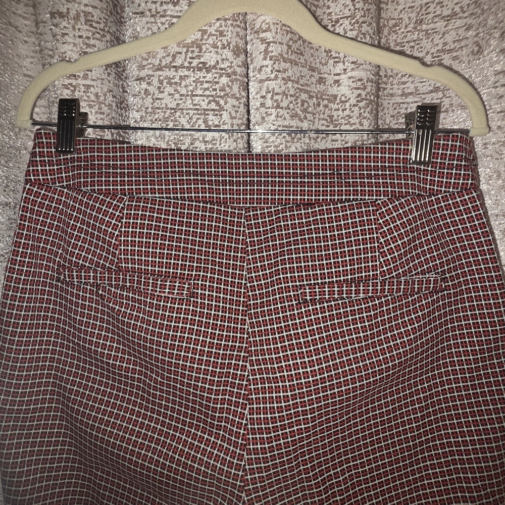 New York & Company Burgundy Check Ankle Pants - Picture 6 of 7